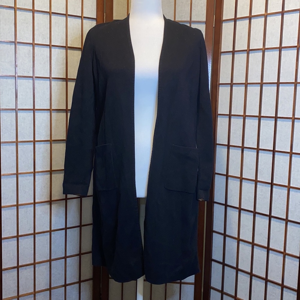 J.Jill Black and Tan Long Cardigan XS